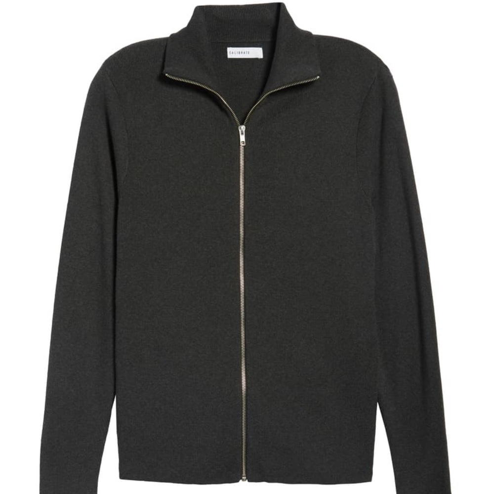 Calibrate Mock Neck Zip Up Cardigan